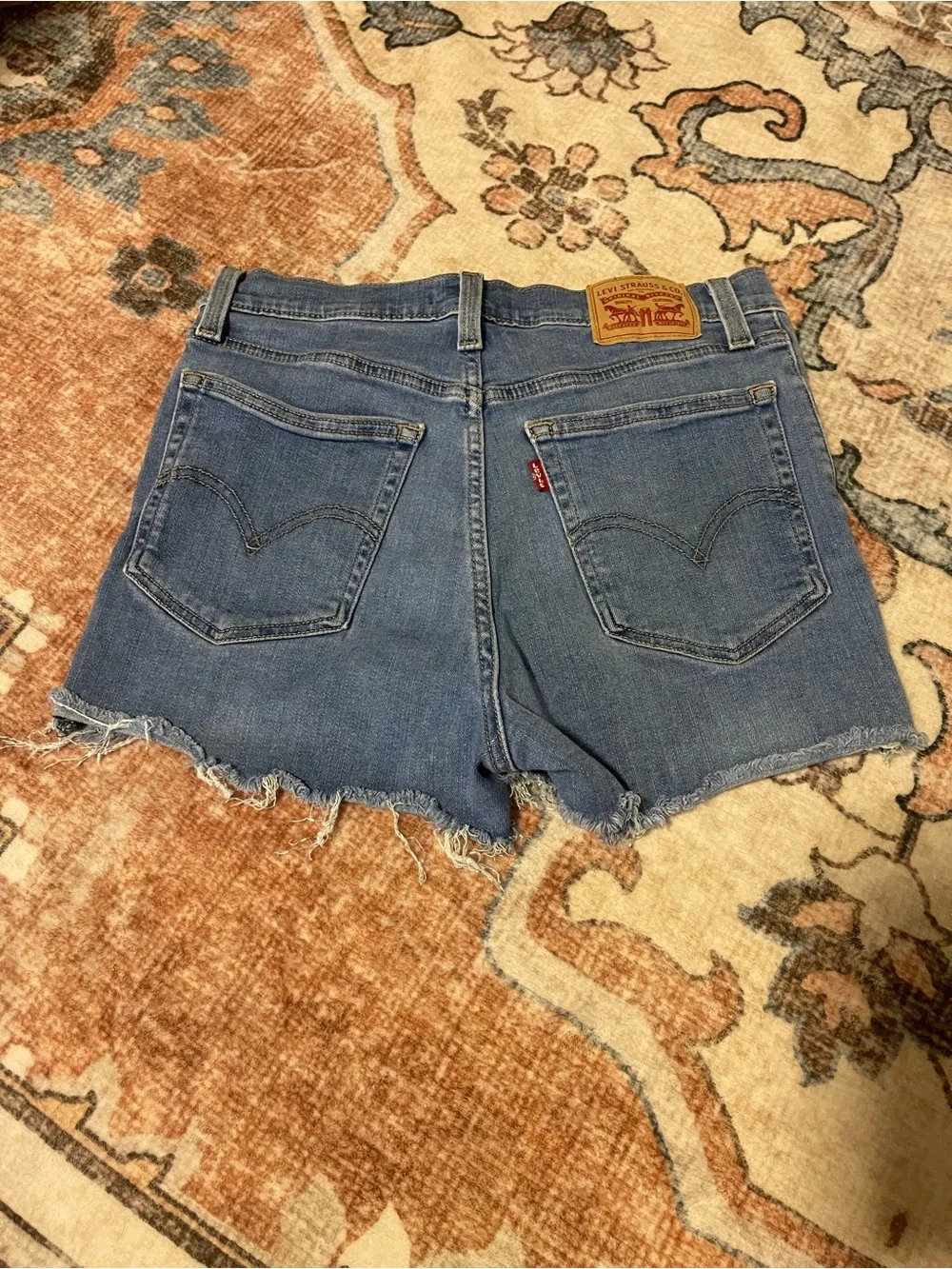 Levi's Light Blue Distressed Denim Cutoff Shorts